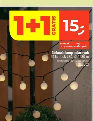 Girlanda lamp solarnych 50 lampek LED dł. 11,80m promocja w Dealz