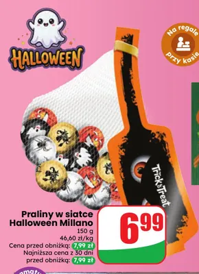 Praliny w siatce Halloween Millano promocja w Dino