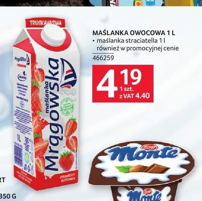 Maślanka owocowa Mrągowska promocja w Selgros