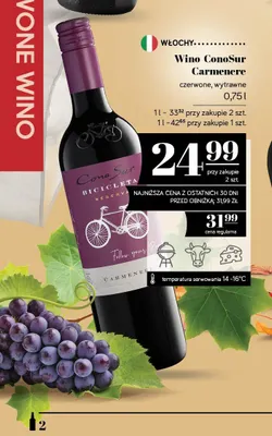Wino czerwone ConoSur Carmenere wytrawne promocja w POLOmarket