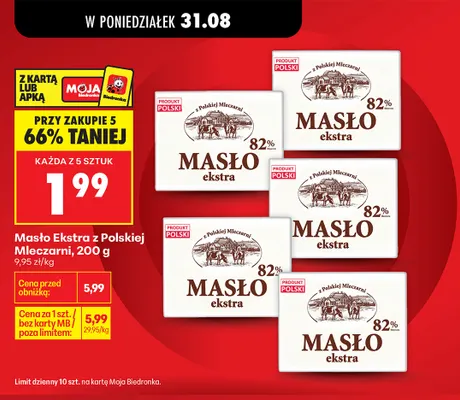Masło ekstra z Polskiej Mleczarni promocja w Biedronka