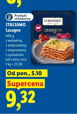Lasagne z wołowiną Italiamo promocja w Lidl