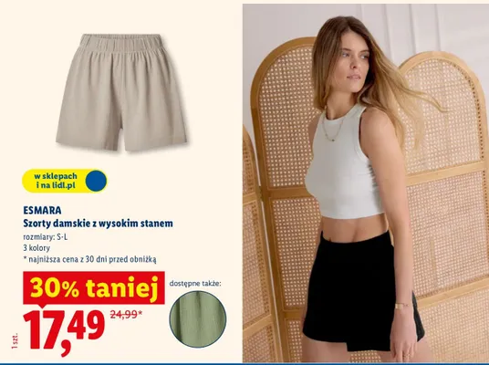 Szorty damskie z wysokim stanem promocja w Lidl