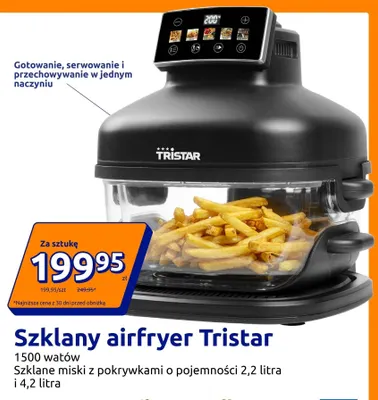 Szklany airfryer Tristar szklane miski z pokrywkami o pojemności 2,2 litra i 4,2 promocja w Action