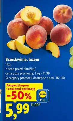 Brzoskwinie luzem promocja w Lidl