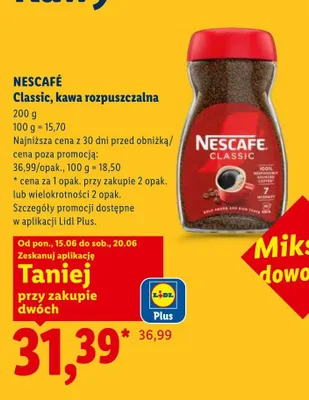 Kawa rozpuszczalna Nescafe Classic promocja w Lidl