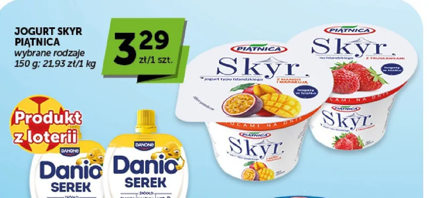 Jogurt Skyr Piątnica z mango i marakują promocja w Groszek