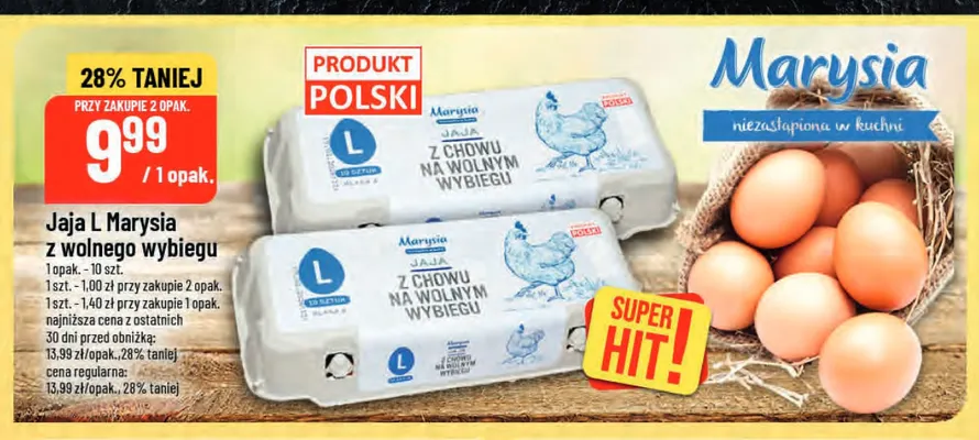 Jajka kurze z chowu na wolnym wybiegu L Marysia promocja w POLOmarket