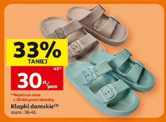 Klapki damskie Inextenso promocja w Auchan