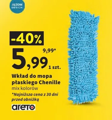 Wkład do mopa płaskiego Chenille Areto promocja w Intermarche
