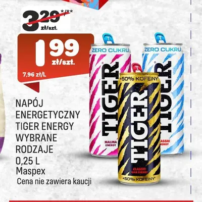 Napój energetyczny Tiger Classic Max Energy promocja w Społem Praga
