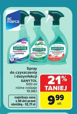 Spray do czyszczenia i dezynfekcji uniwersalny Sanytol promocja w Carrefour Market