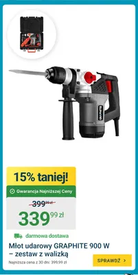 Młot udarowy Graphite - zestaw z walizką promocja w ERLI