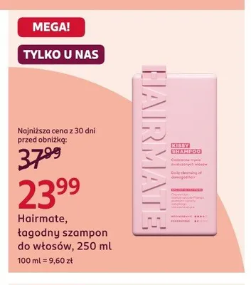 Łagodny szampon do włosów Hairmate promocja w Rossmann