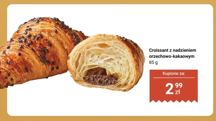 Croissant z nadzieniem orzechowo-kakaowym promocja w Biedronka
