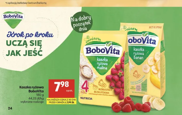 Kaszka ryżowa banan BoboVita promocja w Delikatesy Centrum