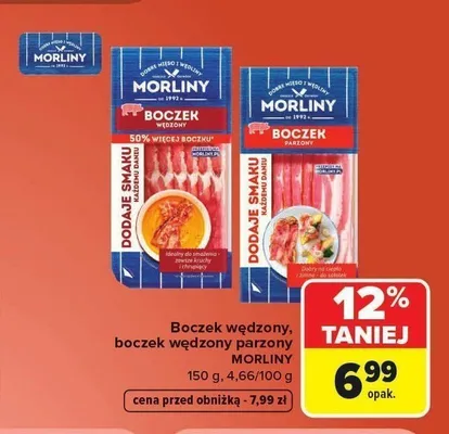 Boczek wędzony Morliny promocja w Carrefour Market