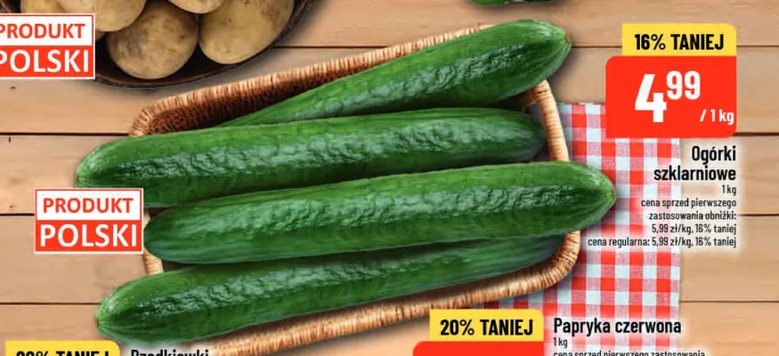 Ogórki szklarniowe polskie POLOmarket promocja w POLOmarket