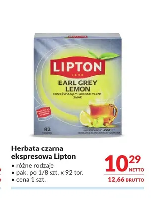 Herbata czarna ekspresowa Lipton promocja w Makro