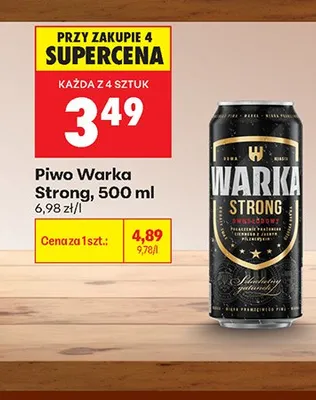 Piwo Warka Strong promocja w Biedronka