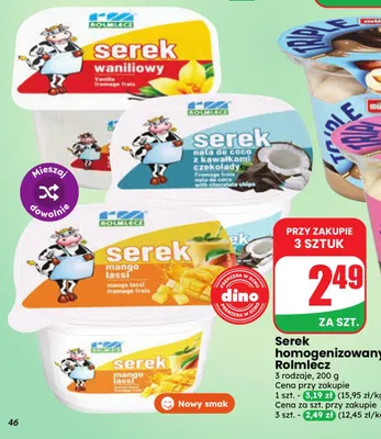 Serek homogenizowany waniliowy Rolmlecz promocja w Dino