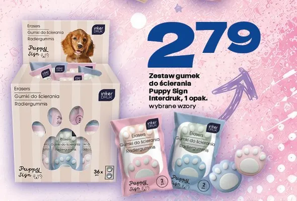 Zestaw gumek do ścierania Interdruk Puppy Sign promocja w Twój Market