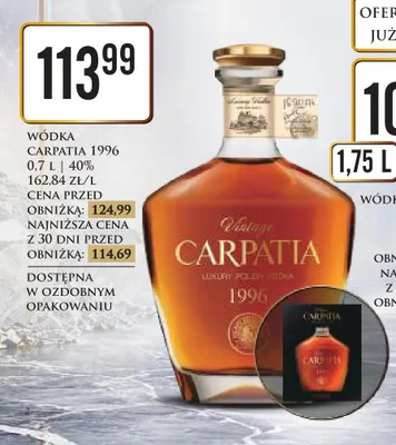 Wódka Carpatia 1996 promocja w Dino