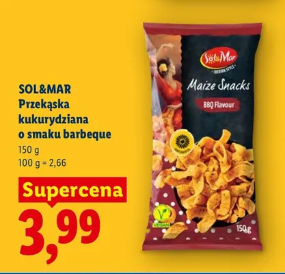 Przekąska kukurydziana o smaku barbeque Sol&Mar promocja w Lidl