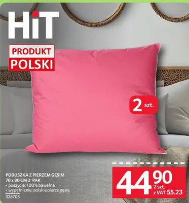 Poduszka Poduszka z piersza gęsim 70 x 80 cm 2-pak promocja w Selgros