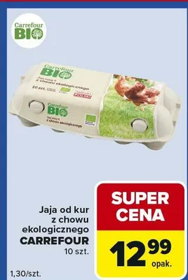 Jaja od kur z chowu ekologicznego promocja w Carrefour Express