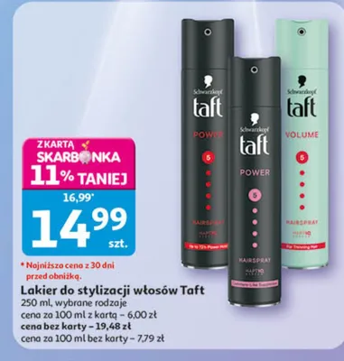 Lakier do stylizacji włosów Taft promocja w Auchan