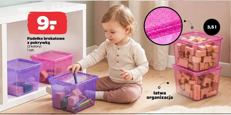 Pudełko brokatowe z pokrywką 3,5 l promocja w Netto