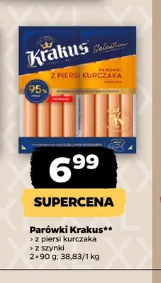 Parówki Krakus z szynki 2-pak promocja w Netto
