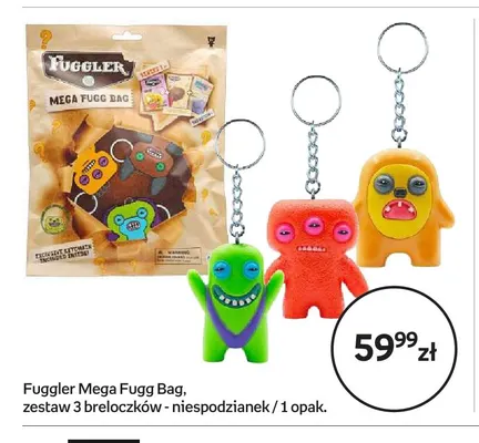 Zestaw 3 breloczków niespodzianek Fuggler Mega Fugg Bag promocja w Empik