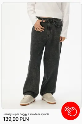 Jeansy super baggy z efektem sprania Cropp promocja w Cropp