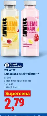 Lemoniada z elektrolitami z maliną Dr Witt promocja w Lidl