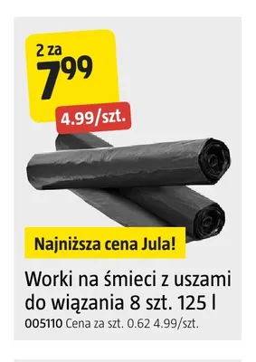 Worki na śmieci z uszami do wiązania 125 l promocja w Jula