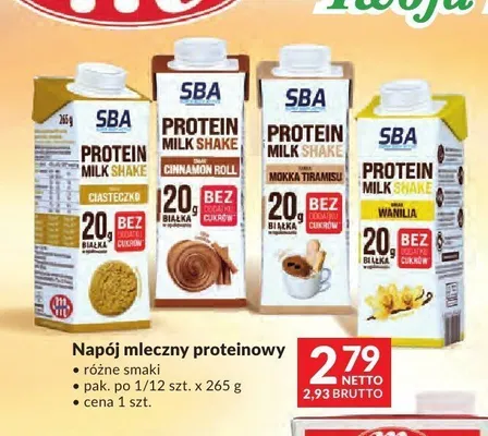 Napój mleczny proteinowy Mlekovita SBA Protein Milk Shake smak wanilia promocja w Makro