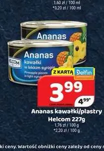 Ananas w puszce kawałki Helcom promocja w Delfin