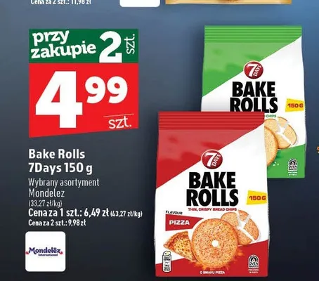 Sucharki Bake Rolls 7Days czosnkowe promocja w TOPAZ