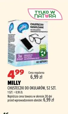 Chusteczki do okularów Milly promocja w Drogerie Natura
