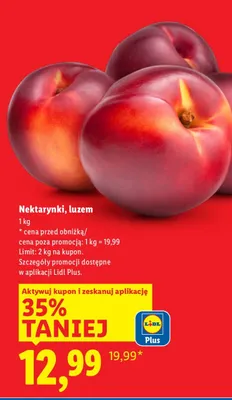 Nektarynki luzem promocja w Lidl