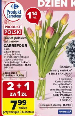 Bukiet polskich tulipanów promocja w Carrefour Market