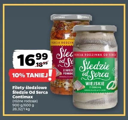 Filety śledziowe Śledzie od Serca Contimax z suszonymi pomidorami promocja w Netto