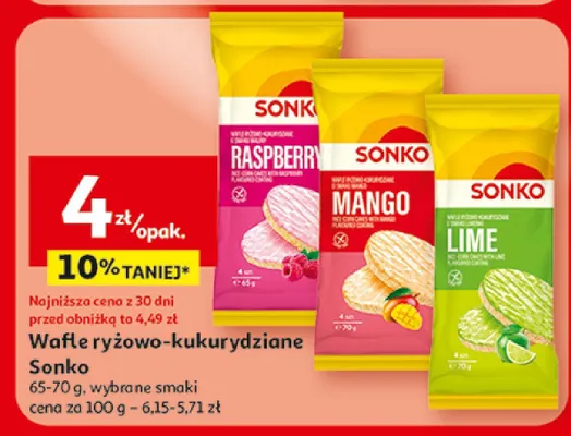 Wafle ryżowo-kukurydziane Sonko promocja w Auchan