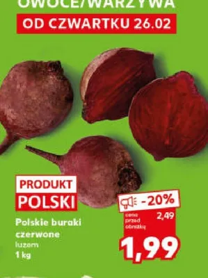 Buraki czerwone luzem promocja w Kaufland