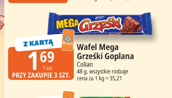Wafel Mega Grześki promocja w Leclerc