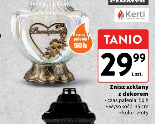 Znicz szklany z dekorem promocja w Intermarche