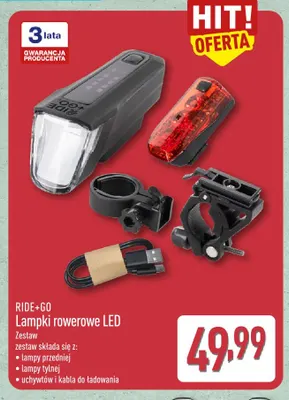 Lampki rowerowe LED Ride+Go promocja w Aldi