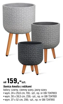 Doniczka Amelia z nóżkami promocja w OBI